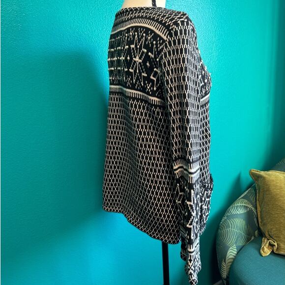 J.Jill Black & White Fair Isle Snowflake Knit Sweater Women's Small - Picture 5 of 12